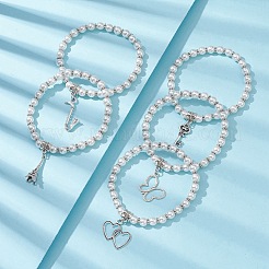 Bracciali di perline perla tratto vetro&nbsp;BJEW-JB09696
