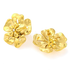 Orecchini a bottone a forma di fiore in acciaio inossidabile 304 per donna&nbsp;EJEW-U023-04G-03