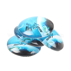 Sternenhimmel bedrucktes Glas halbrund / Kuppel Cabochons&nbsp;GGLA-N004-10mm-D