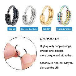 8 pieza de pendientes de aro con anillo trenzado de 4 colores para niñas y mujeres&nbsp;STAS-DC0008-52
