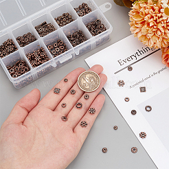 500 pièces 10 styles perles d'espacement en alliage de style tibétain&nbsp;TIBEB-PH0004-99