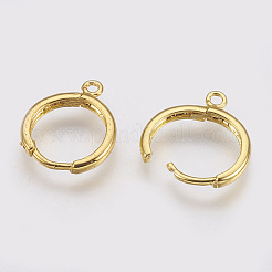 Messing Huggie Hoop Ohrring Zubehör&nbsp;X-KK-R058-143G