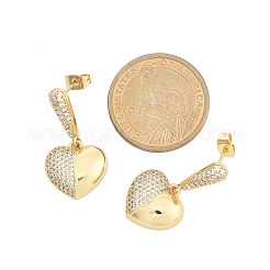 Ohrstecker aus Messing mit Mikropflaster und klarem Zirkonia für Damen&nbsp;LS-EJEW-F352-05G-01