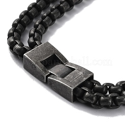 Placcatura ionica (ip) 304 catene in acciaio inossidabile collane a doppio strato&nbsp;NJEW-P288-05AS