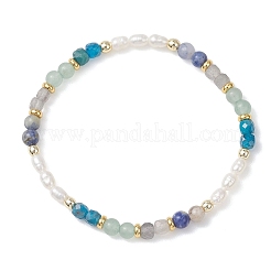 Bracelets extensibles en perles de pierres précieuses mélangées naturelles pour femmes&nbsp;BJEW-JB13316-02