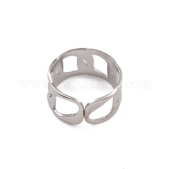 Bagues manchettes en acier inoxydable 304 anti-ternissement pour femmes&nbsp;RJEW-G285-07P