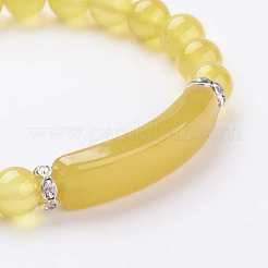 Braccialetti di fascino perline in agata naturale&nbsp;BJEW-K164-C03