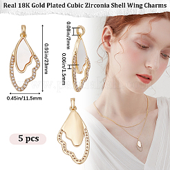 5 pendentif coquillage en laiton plaqué rack&nbsp;KK-BBC0010-40