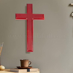 Décoration murale croix en bois de chêne&nbsp;DJEW-WH0009-32