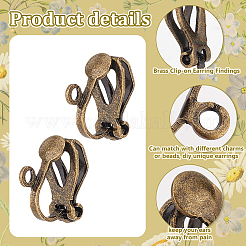 100 stück messing clip-on ohrring Zubehör&nbsp;FIND-PH0002-54A