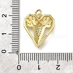 Pendentifs avec zircon cubiques à micro-pavés en laiton&nbsp;ZIRC-I070-025G