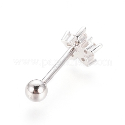 Anlaufschutz rhodinierte 925 Sterling Silber Barbell Knorpel Ohrringe&nbsp;STER-I018-03P