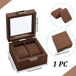 Cajas de madera para guardar relojes con 2 ranura cuadrada&nbsp;OBOX-WH0001-09