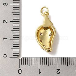 Porte micro ouvrent pendentifs zircone cubique en laiton de placage&nbsp;KK-U027-09-04G