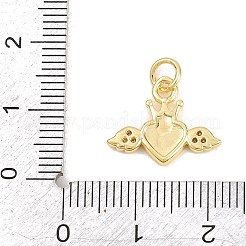 Pendentifs en laiton micro pavé de zircone cubique transparent pour la saint-valentin&nbsp;KK-H273-39G-02