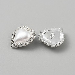 1-Loch-Legierung Strass Schaftknöpfe&nbsp;LS-BUTT-WH0028-104B