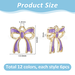 72pcs 12 pendentifs en alliage de couleurs&nbsp;ENAM-HS0001-06