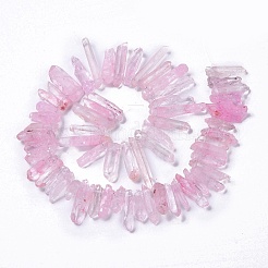 Brins de perles teintes en cristal de quartz craquelé naturel&nbsp;G-I345-05B
