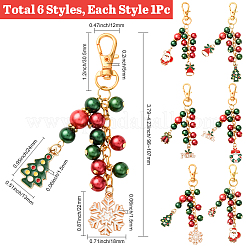 6 pendentif décoratif en alliage émaillé de Noël&nbsp;HJEW-SP0001-31