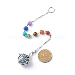 Chakra natürliche und synthetische gemischte Edelsteinherz-Wünschenpendel&nbsp;PALLOY-JF01883-03