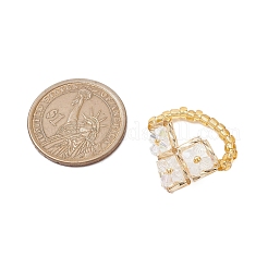 Anelli elastici con perline di vetro a forma di cuore per le donne&nbsp;RJEW-MZ00028-02