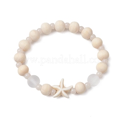 3 bracelet extensible en perles de turquoise synthétique&nbsp;BJEW-JB11127