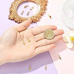 10 ciondolo in ottone con micro pavé di zirconi cubici a forma di occhio di cavallo&nbsp;KK-FS0002-13A