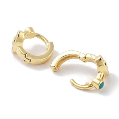 Orecchini a cerchio in ottone con pavé di zirconi chiari&nbsp;EJEW-L269-133G