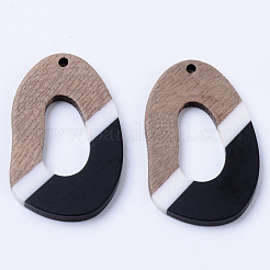 Pendentifs en bois de résine et de noyer&nbsp;RESI-N025-002A-B02