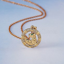 Ciondoli in ottone con micro pavé di zirconi trasparenti da 5 pezzo&nbsp;KK-SZ0005-50