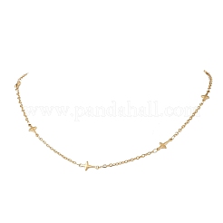Colliers à chaîne croisée en acier inoxydable 304&nbsp;NJEW-JN05443