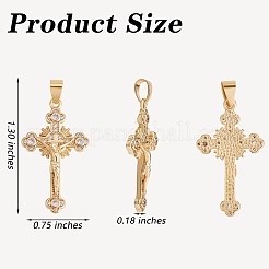 6 pièces en laiton micro pavé pendentifs en zircone cubique claire&nbsp;ZIRC-SZ0003-64
