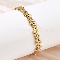 Bracciali rigidi a cerniera in acciaio inossidabile 304 con strass di cristallo&nbsp;SA-CBAB92B-17G