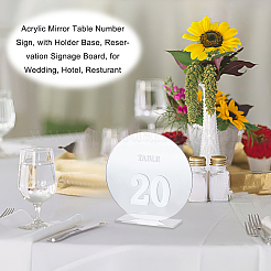 Tischnummernschild aus Acrylspiegel&nbsp;AJEW-WH0258-861A