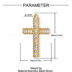 Pendentifs en acier inoxydable 304 sertis de zirconiums cubiques transparents&nbsp;CU-OY002-24G-02