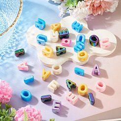 30 pièces 5 styles placage uv perles acryliques opaques&nbsp;SACR-TA0001-63
