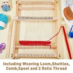 Métier à tisser multi-artisanat en bois&nbsp;DIY-WH0304-792