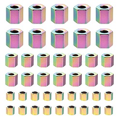 60 pieza de 3 estilos de perlas espaciadoras de acero inoxidable 304 con revestimiento iónico (IP)&nbsp;STAS-LS0001-54MC