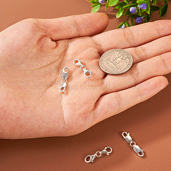 4 Sätze 2 Stile doppelt 925 Karabinerverschlüsse aus Sterlingsilber&nbsp;FIND-TA0002-22