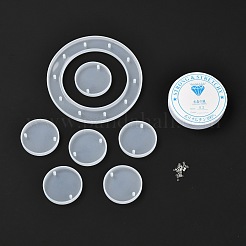 Kit per la produzione di campanelli eolici rotondi piatti fai da te&nbsp;DIY-P028-21