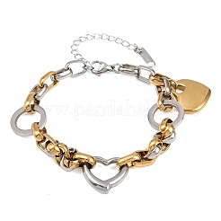 201 pulseras de cadena de acero inoxidable&nbsp;BJEW-P380-01A