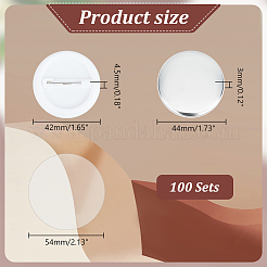 Parti piatte rotonde vuote per badge e bottoni&nbsp;DIY-WH0430-387A