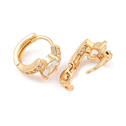 Boucles d'oreilles créoles en laiton zircon cubique micro pavé&nbsp;EJEW-A107-02A-KCG