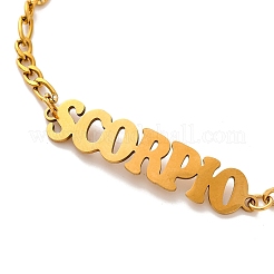 Bracciali a maglie a catena figaro in acciaio inossidabile costellazione 202 per donna uomo&nbsp;LS-AJEW-U006-01L