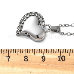 Urna de cenizas con forma de corazón de cristal y rhinestone de acero inoxidable 304&nbsp;STAS-Z106-04P