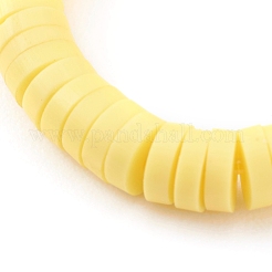 Anelli elastici con perline heishi fatti a mano in argilla polimerica&nbsp;X-RJEW-JR00331