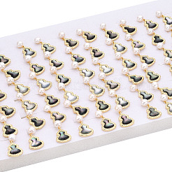 Ohrhänger aus natürlichem schwarzem Lippenmuschel- und Perlenkürbis&nbsp;PEAR-N020-05R