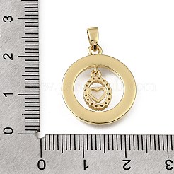 Anhänger aus Messing mit Mikropavé-Fassung aus klaren Zirkonia und weißer Emaille&nbsp;CU-CBAA556-08C