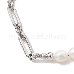 Gliederarmbänder aus natürlichen Süßwasser-Zuchtperlen&nbsp;BJEW-JB13511-02