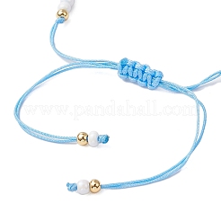 Blume handgemachte Millefiori Glasperlen geflochtene Perlenarmbänder&nbsp;BJEW-MZ00165-02